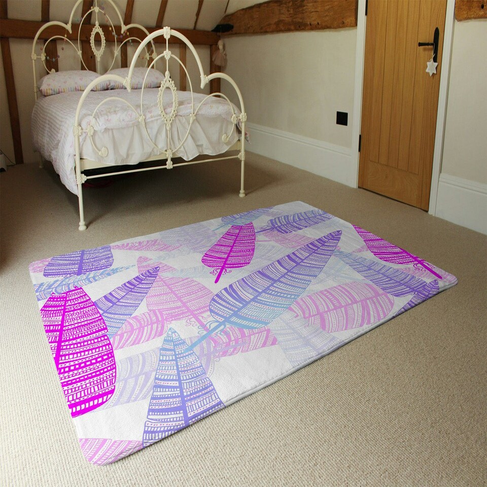 image 1 of Purple Feathers (Rug) Purple | Small: 60x110cm