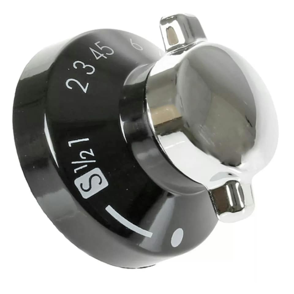 image 1 of SPARES2GO Control Knob for Belling  444445523, 444445724  New World 444441153 Gas Oven Cooker (Pack of 6 Knobs) Black | Silver