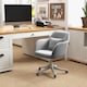 image 2 of Vinsetto Velvet Office Chair, Desk Chair, Makeup Vanity Chair with Massage Lumbar Pillow and Rolling Wheels for Bedroom and Home, Grey