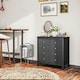 image 7 of HOMCOM Fluted Bedroom Chest of Drawers w/ 5 Drawers Gold Tone Handles Black