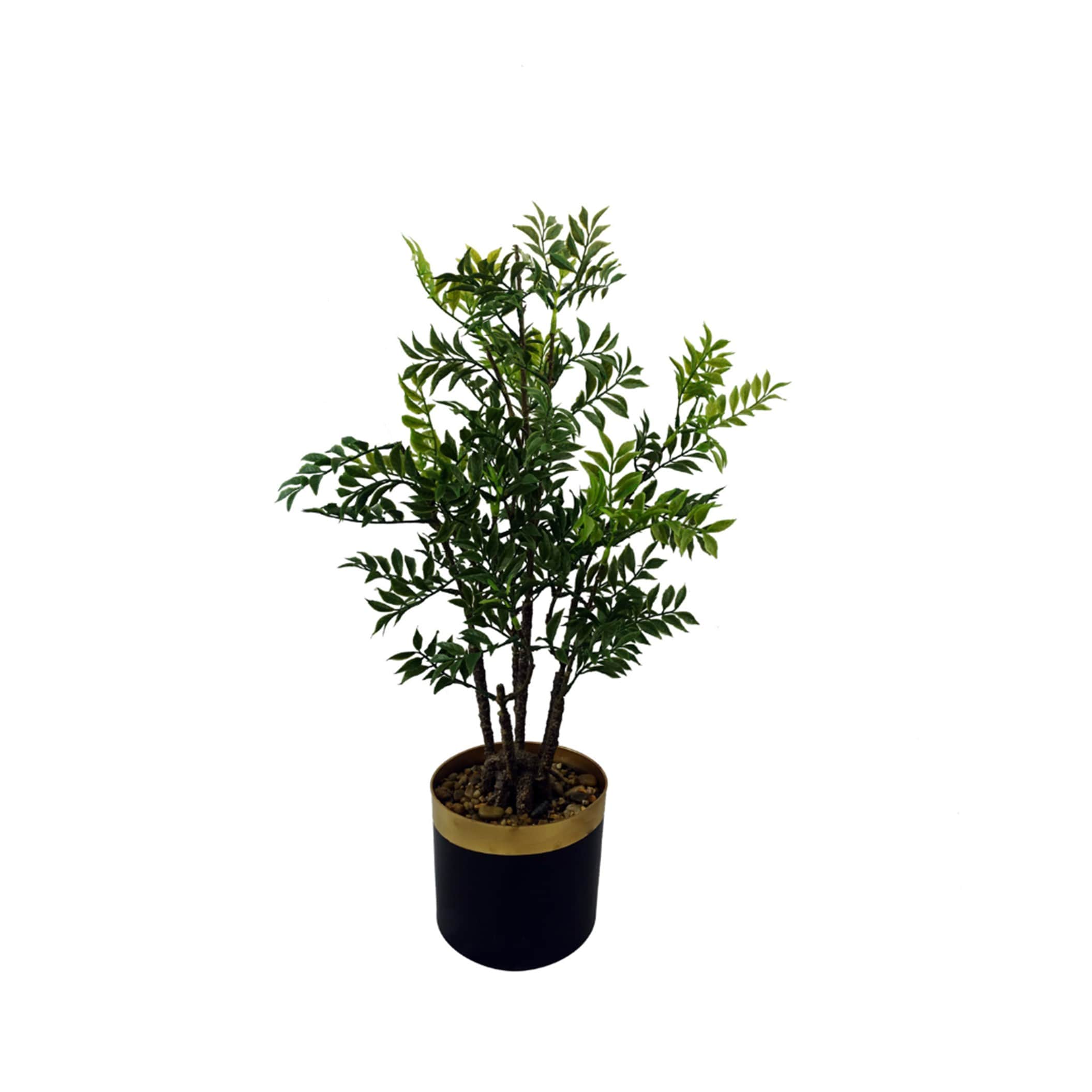 Pegdev 60cm Artificial Nandina Bonsai Ficus Tree Potted Indoor Plant in Green