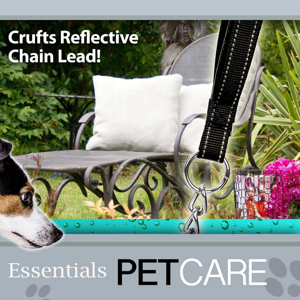 image 1 of PMS Crufts Reflective Chain Lead 1.2m Brown