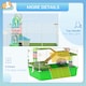 image 6 of PawHut Hamster Cage w/ Water Bottle, Exercise Wheel, Tubes, Ramps - Green