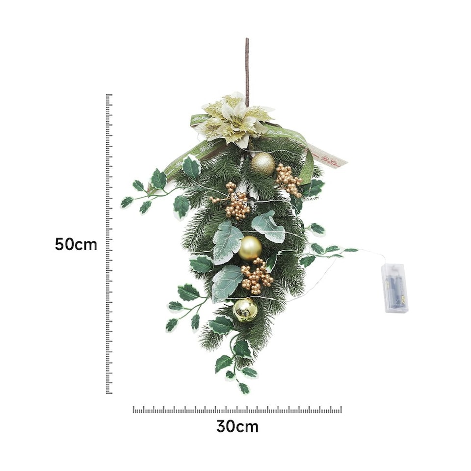image 1 of Living and Home Christmas Swag with LED Lights for Holiday Decor