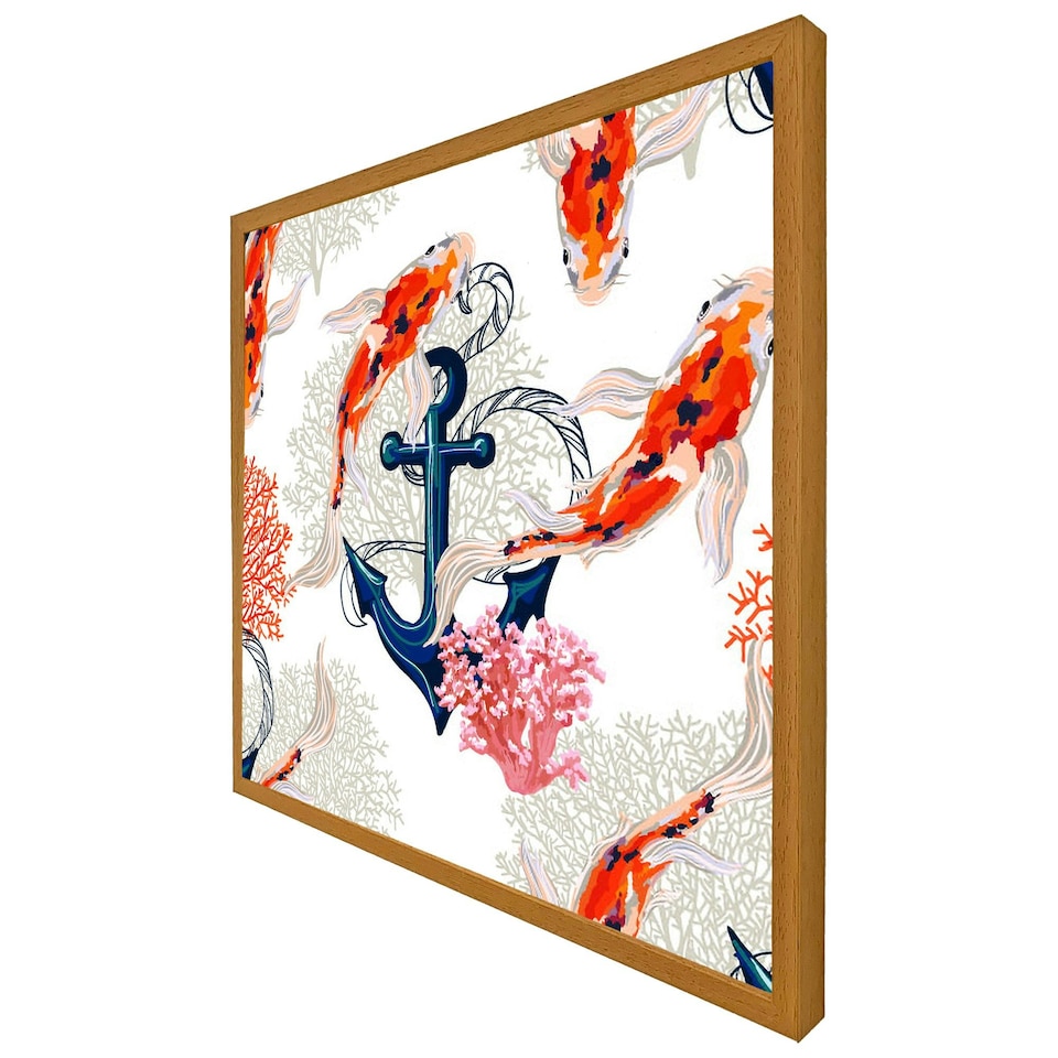 image 1 of Anchor & fish (Picture Frame) Brown | Oak | S