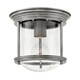 image 1 of Hinkley Hadrian 1 Light Flush Mount Antique Nickel with Glass IP44