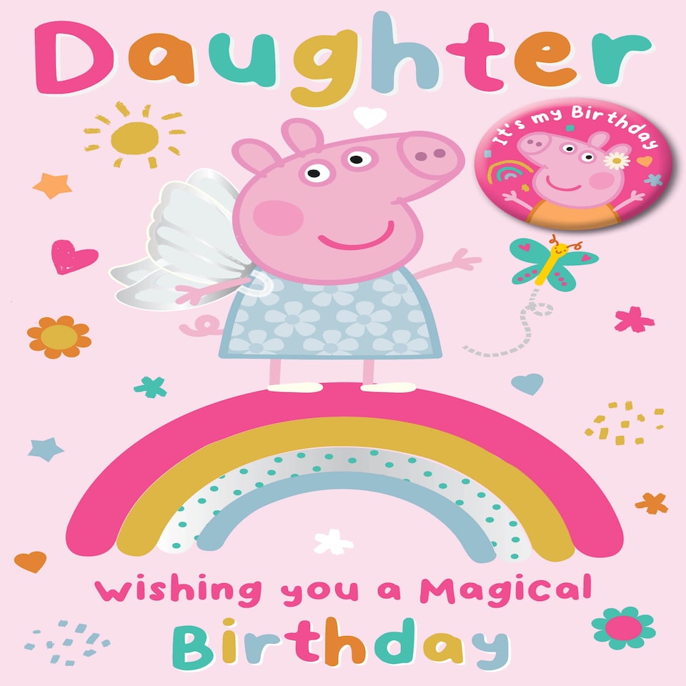 image 1 of Peppa Pig Badge Daughter Birthday Card