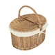 image 2 of Light Steamed Oval Lidded Wicker Basket with Lining White | White | One Size