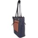 image 3 of London Leathergoods Womens Premium Genuine Leather Large Shoulder Tote Handbag with Contrasting Colours | Blue | Navy/Tan