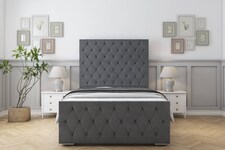 Sloomy Watson Armour Coniston Bed Frame With Mattress With 50" Upholstered Headboard 5' King