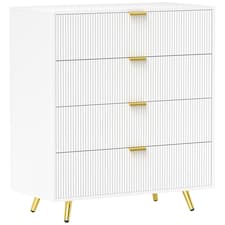 HOMCOM Chest of Drawers with 4 Drawers for Bedroom, Living Room, White