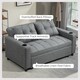 image 6 of HOMCOM 2 Seater Sofa Bed, Linen Click Clack Sleeper Sofa with Pull Out Design, 2 Pillows, Cup Holders, Side Pockets, Convertible Loveseat Bed Settee for Living Room, 157x190cm, Charcoal Grey | Grey