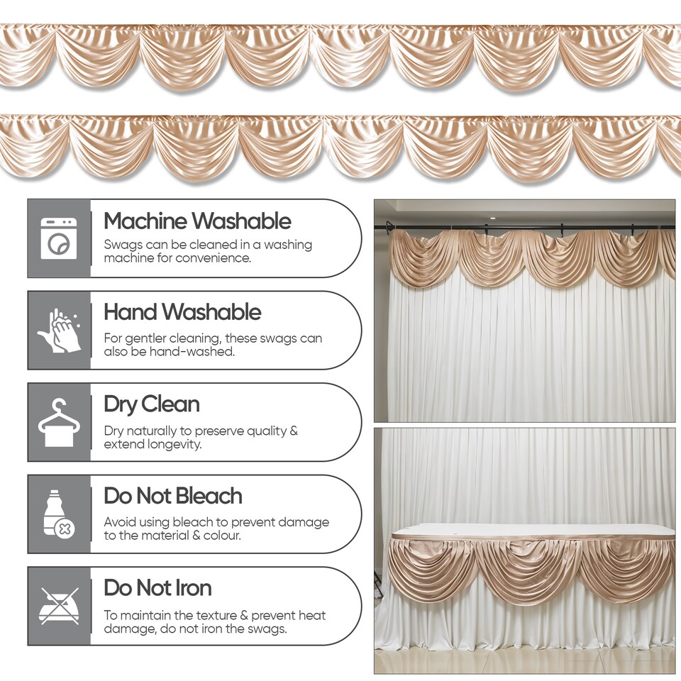 image 1 of 3M Ice Silk Wedding Drapery, Detachable Backdrop Curtain - 1pc