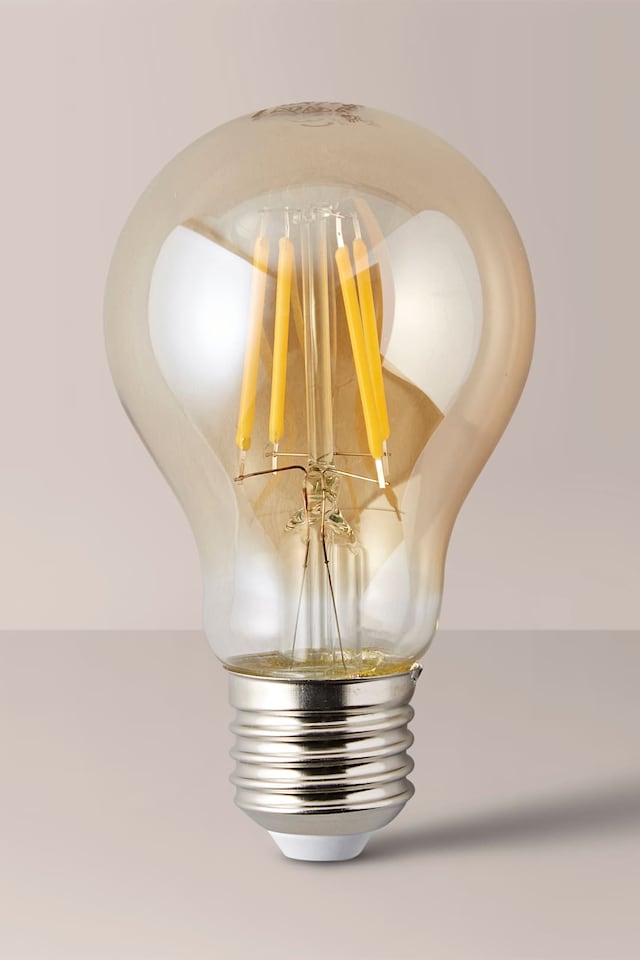 image 1 of ValueLights E27 Pack of 5 4W Amber Filament Standard Warm White LED Bulbs | Clear