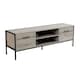 image 1 of TV Unit Media Stand Storage Cabinet Modern Oak Finish Cupboard and Shelf Storage | Grey