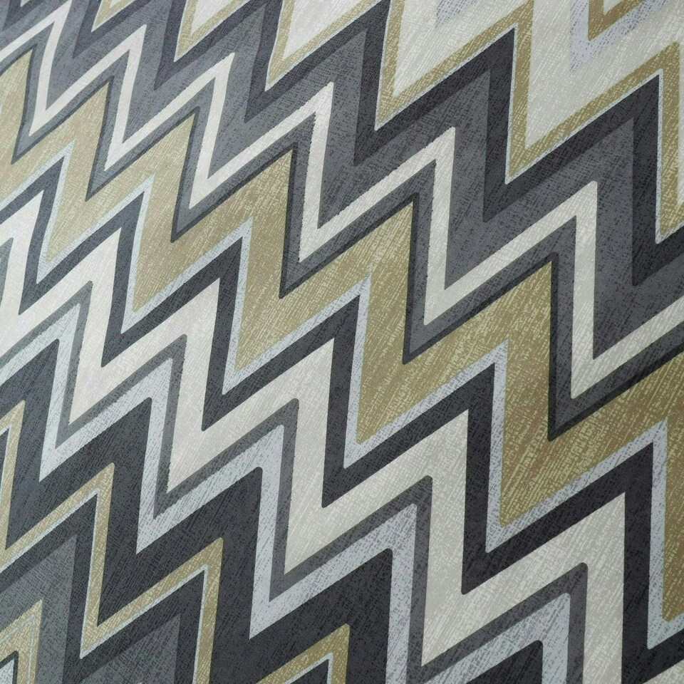 image 1 of Portfolio Home Tyler Zig Zag Geometric Bedding Duvet Cover Set Grey | Super King