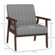 image 3 of HOMCOM Modern Accent Chair Upholstered Armchair for Bedroom Living Room Grey