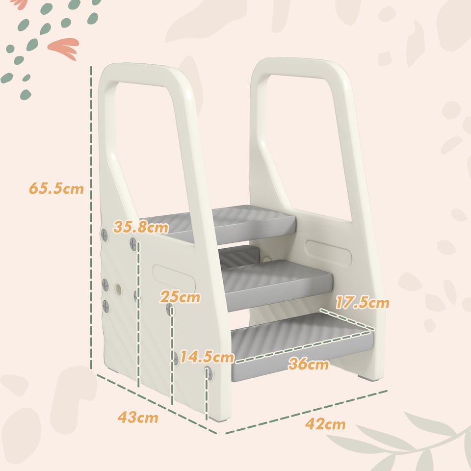 image 1 of AIYAPLAY Toddler Tower, Adjustable 3 Step Kitchen Stool Helper for 2-5 Years