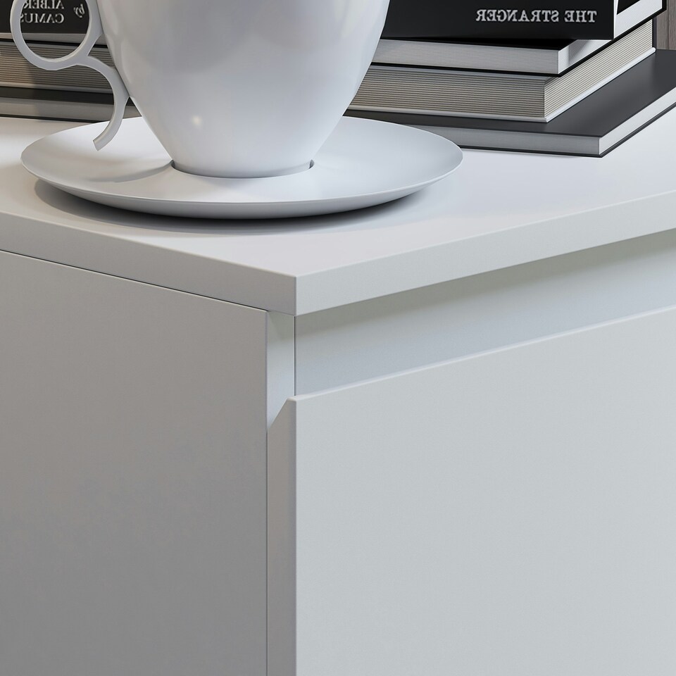 image 1 of FWStyle Stora 2 Drawer Bedside Cabinet - Matt White