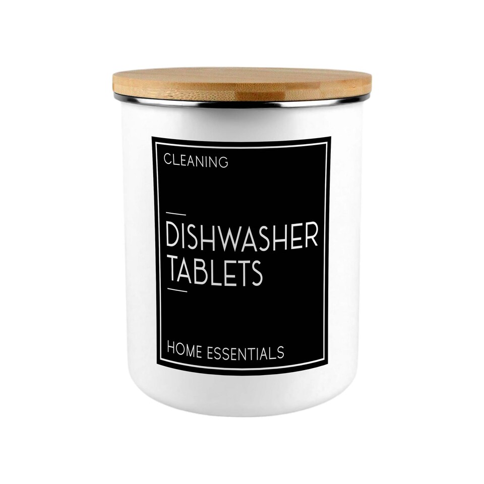 image 1 of Inverted Minimalist Dishwasher Tablets Storage Tin