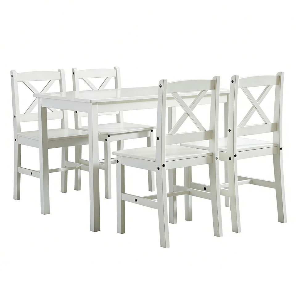 image 1 of Solid Wooden Kitchen Dining Table and 4 Chairs