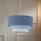 image 2 of First Choice Lighting Gabi Blue Ombre Linen 3 Tier Ceiling Light Shade Blue