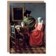 image 1 of Johannes Vermeer Art Card The Wine Glass Cropped Painting