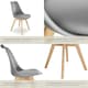 image 5 of Dining Chairs Frederikke - padded, ergonomic shape, wooden legs - Set of 8 Grey