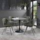 image 3 of Bentley Designs - Mason Grey Sintered Stone Circular Dining Table With Black Sand Powder Coated Base