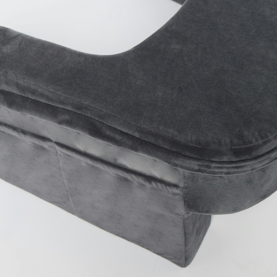 image 1 of OHS Soft Comfy Armrest Reading Laptop Gaming Bed Desk Lap Pillow With Storage Pockets Grey | 65 x 56 x 34cm