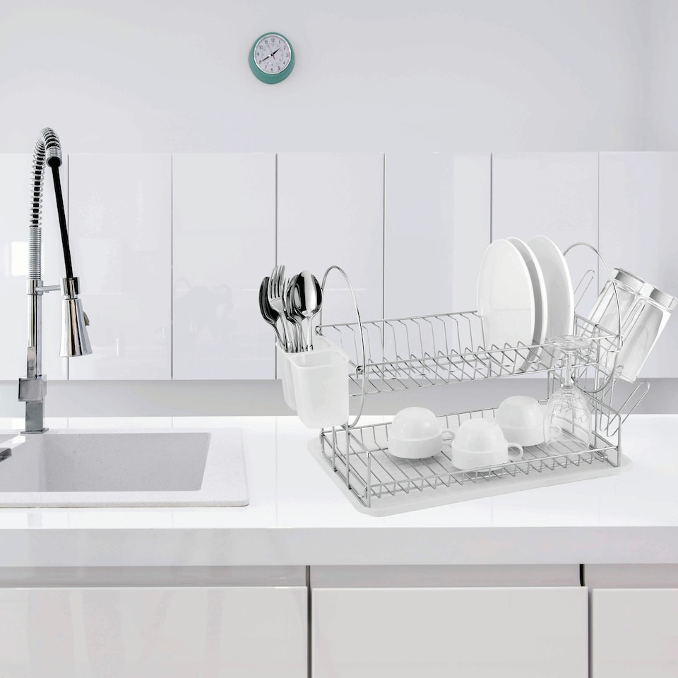 image 1 of DDCAT202PPCWH-Casa - Catania 202 Chrome Plated Dish Drainer 2 Tier Silver