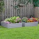 image 2 of Outsunny Set of 2 Raised Garden Bed Galvanised Planter Box Grey