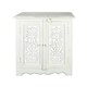 image 2 of Topfurnishing Natural Hand Made Indian Mango Wood Shoe Cupboard Unit Cabinet 59 x 36.5 x 61 cm White