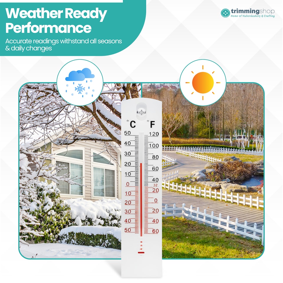 image 1 of Wall Thermometer, Room Thermometer, Indoor Outdoor Thermometer - 2pcs