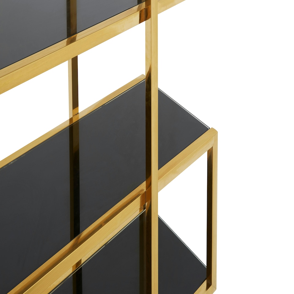 image 1 of Interiors by Premier Modular Maze Design Bookshelf, Contemporary Tall Book Shelf, Easily Maintained Book Storage Shelf For Lounge Gold