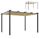 image 1 of Outsunny 3 x 4m Aluminium Pergola with Retractable Roof, Garden Gazebo Khaki | Brown | 1