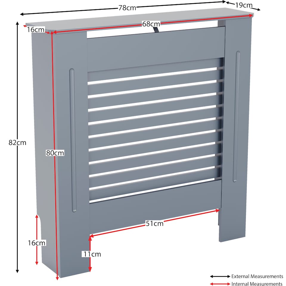 image 1 of Vida Designs Milton Radiator Cover Grey, Small