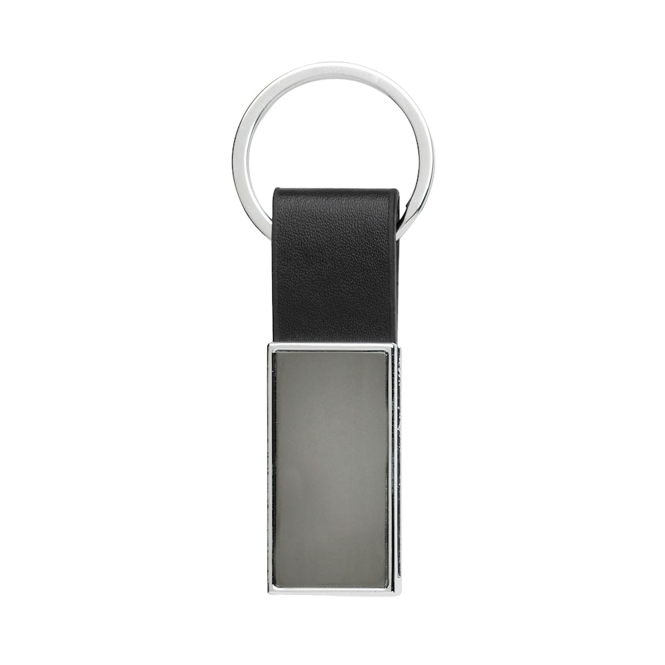 image 1 of XD Collection PU Recycled Keyring - Black - One Size