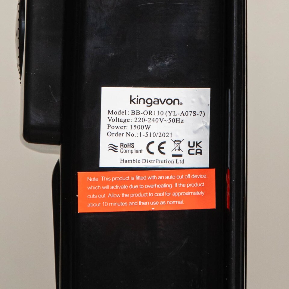 image 1 of 1500w 1.5kw 7 Fin Slim Line Black Oil Filled Radiator Heater