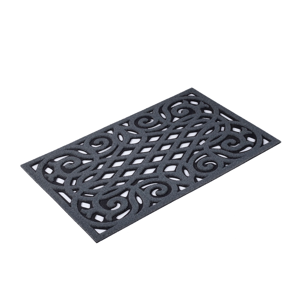 image 1 of Nicoman Victorian Style Rubber Outdoor Door Mat Grey 75 x 44cm