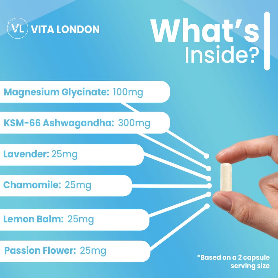image 1 of Bedtime Complex Vitamin Capsules - With Magnesium Glycinate & Lavender - 60 Capsules