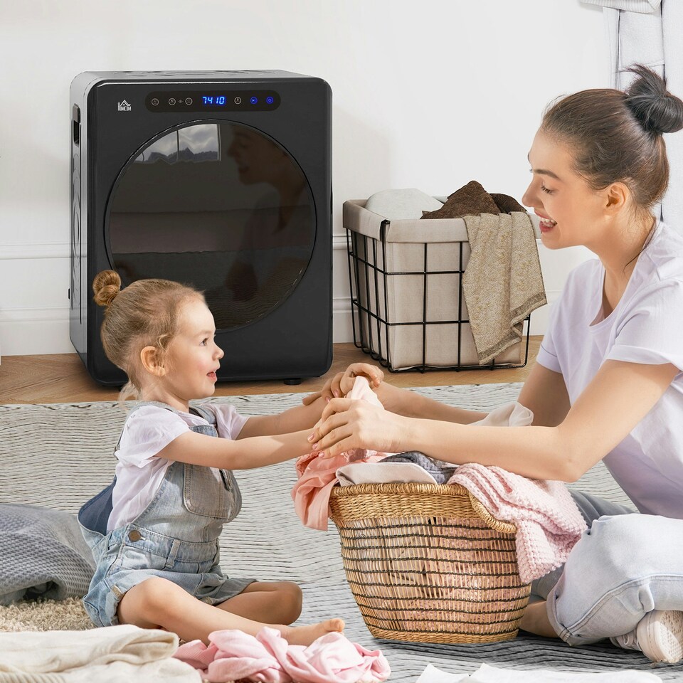 image 1 of HOMCOM 4kg Portable Vented Tumble Dryer Machine with Timer, 6 Heat Settings