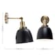 image 5 of ValueLights Wilhelm Pair Antique Brass Indoor Wall Lights | Black