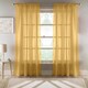 image 1 of Pair of Eden Ochre 100% Recycled Voile Panels 122 cm (48 inch) Rod Pocket Panels for Bedroom and Living Room