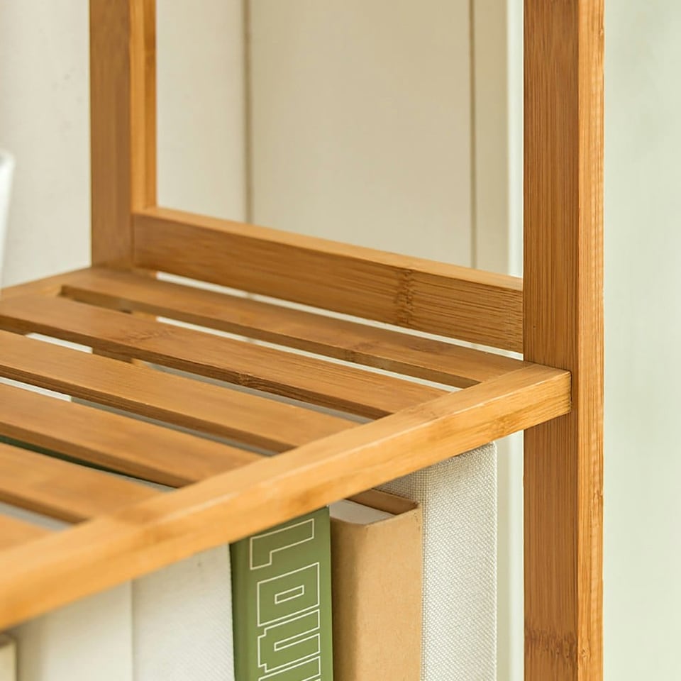 image 1 of Living and Home 3 Tier Bamboo Wood Storage Shelf Rack-50cm W x 25cm D x 71cm H