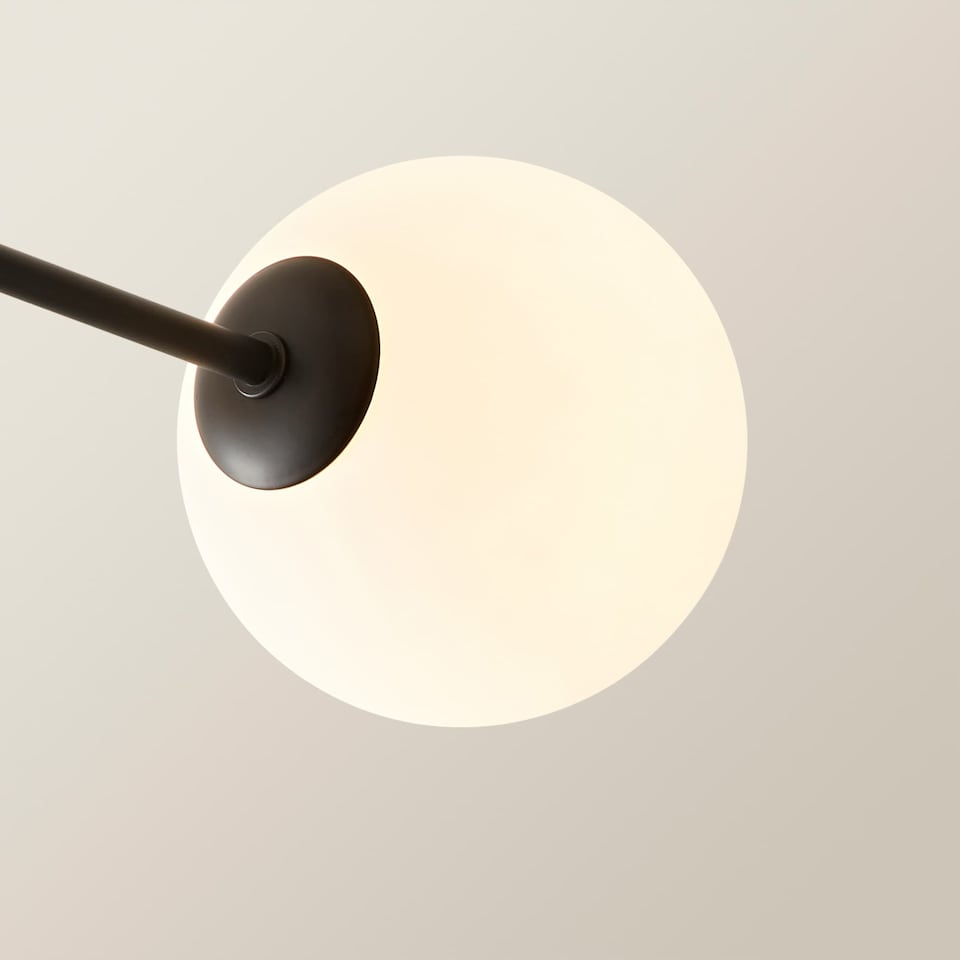 image 1 of ValueLights Darla Black Frosted Globe Bathroom Ceiling Light | Black