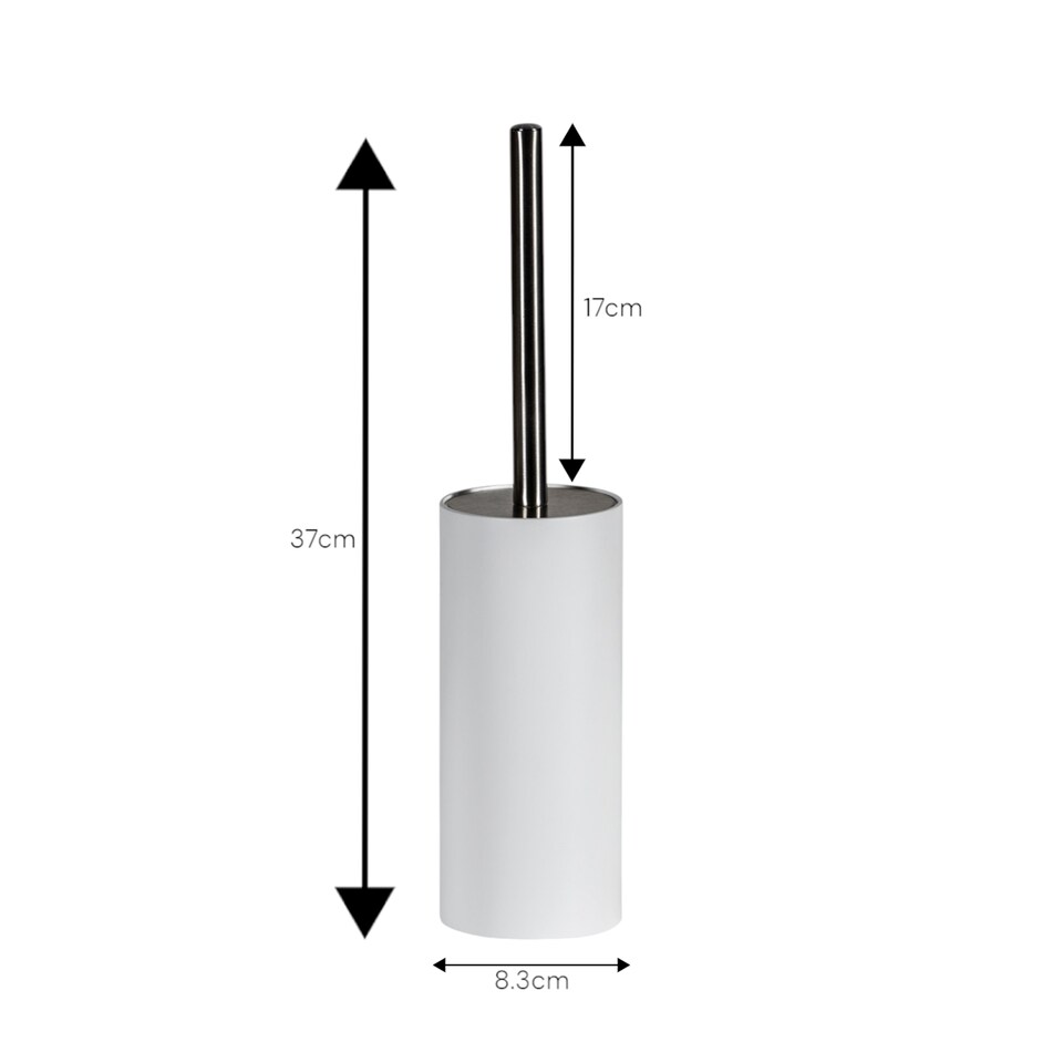 image 1 of Showerdrape Alto White Toilet Brush & Holder | White | 1