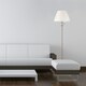image 7 of First Choice Lighting Antique Brass Swing Arm Floor Lamp with White Pleated Shade Bronze | White