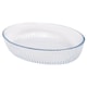 image 1 of Argon Tableware Optical Oval Glass Oven Dish - 35cm x 24cm | Clear | Clear | 35cm x 24cm