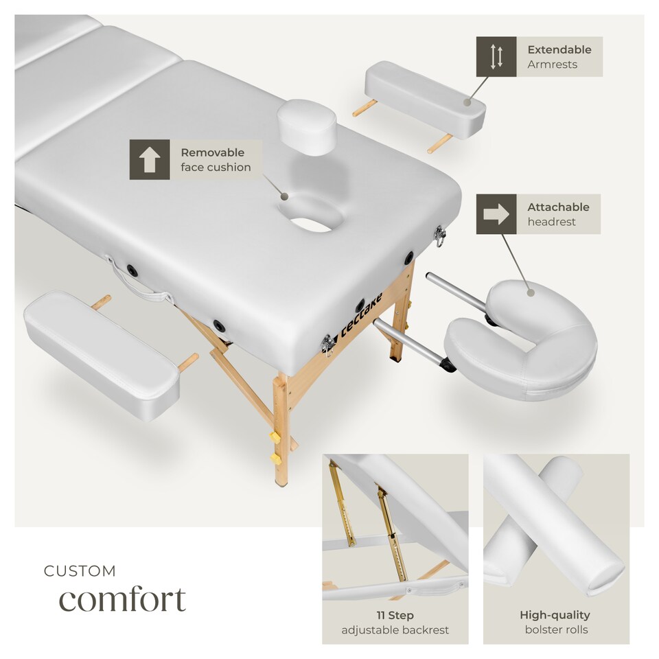 image 1 of 3 Zone Massage Table Somwang with Bolster Set | White | white | 1